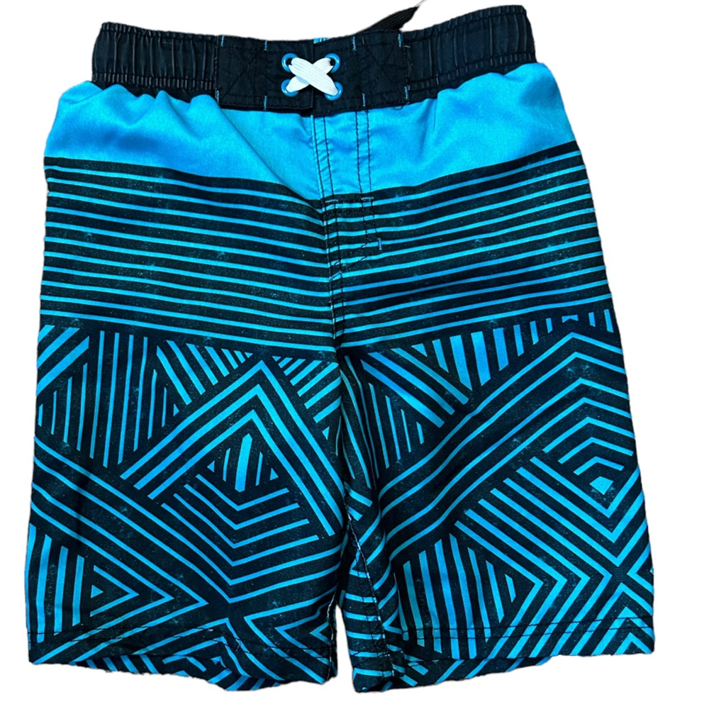 Cherokee Boy’s Teal & Black Swim Trunks 6/7